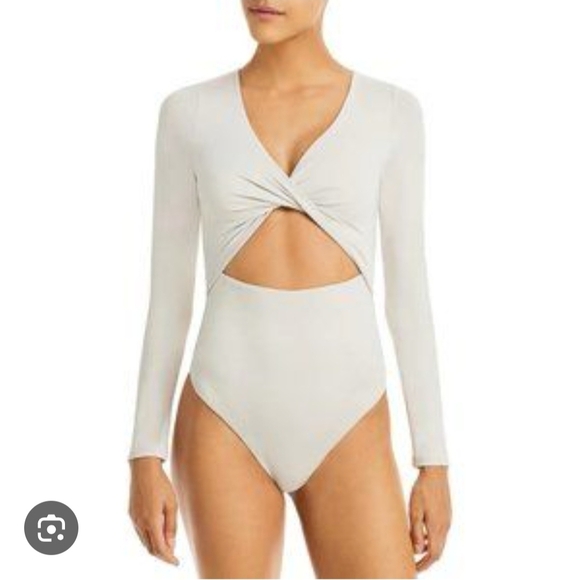 Elegant Fore Cream Long Sleeve Bodysuit - Picture 1 of 2